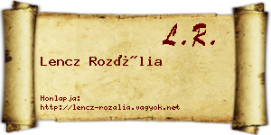 Lencz Rozália névjegykártya